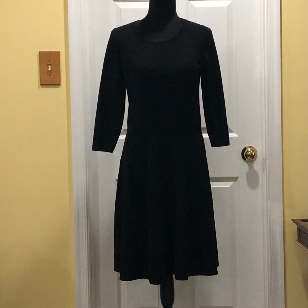 Talbots black sweater dress.
